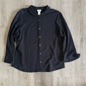 J. Jill Stretch Button-Front Knit Top – Size M